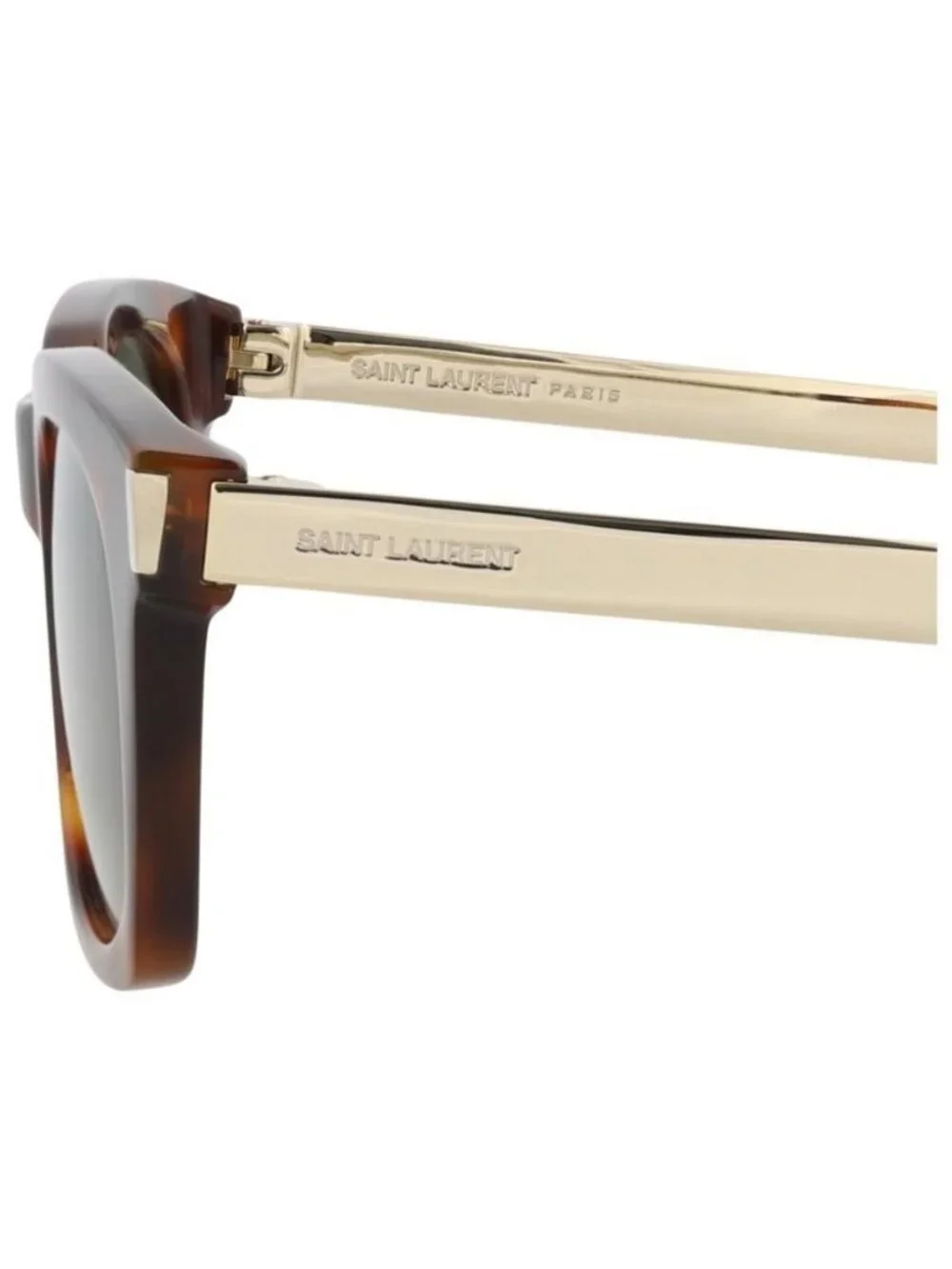New Saint Laurent Unisex Square/Rectangle Havana Gold Green Fashion Designer Sun
